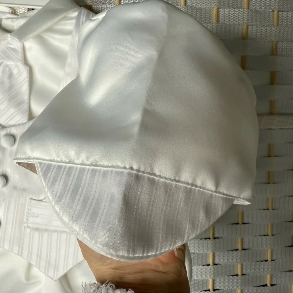 ! NWT. Lauren Madison baby boy Christening Baptism Infant Satin Vest Set w Pant